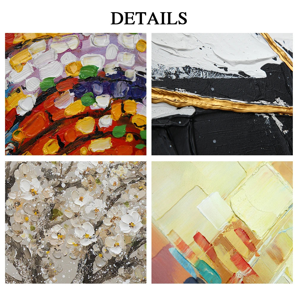 New Abstract Large Sizes 100% Handmade Oil Painting On Canvas Wall Art Pictures For Living Room Decoration Accessories Frameless