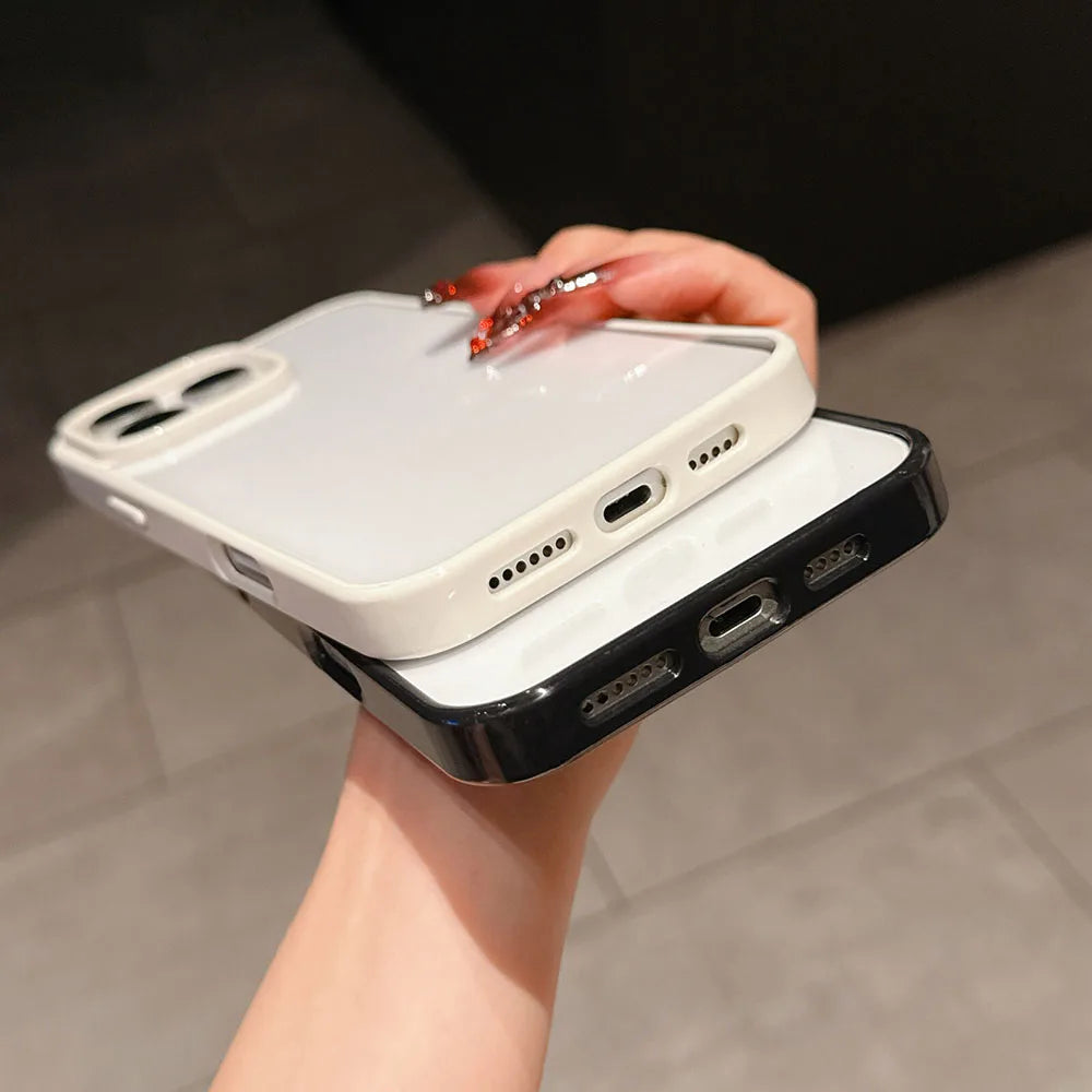Luxury Candy Color Transparent Phone Case For iPhone 13 14 15 and 16 Clear Acrylic Bumper Back Cases Cover