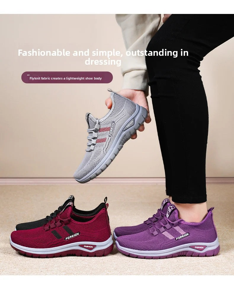 Women Casual Sports Shoes Breathable Lightweight Sneakers Anti-slip Flats Outdoor Running Walking Shoes Female Vulcanized Shoes