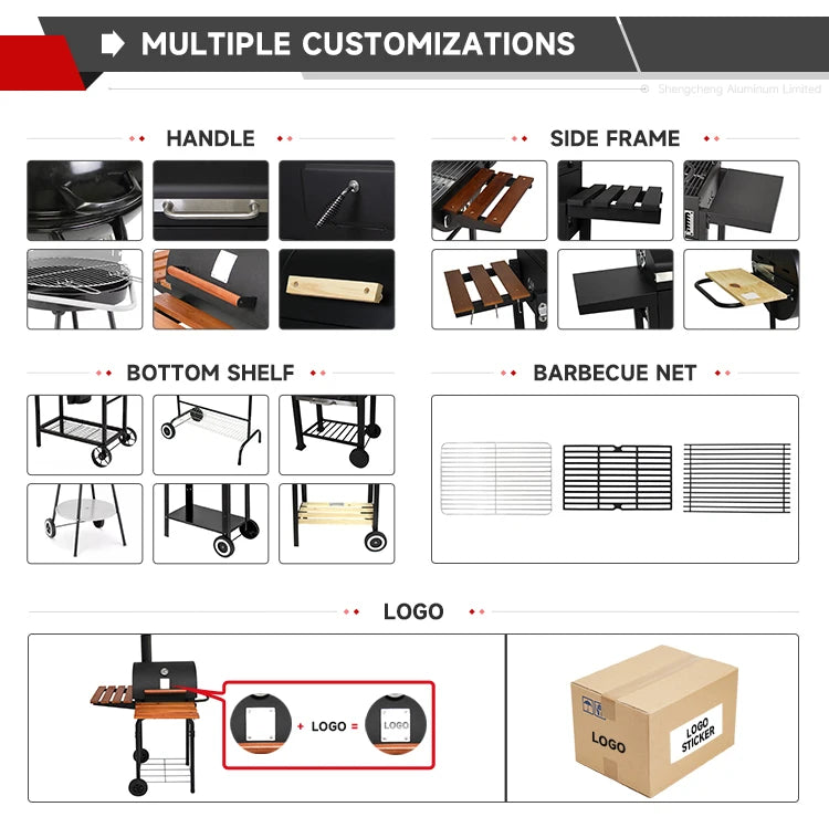 Folding oil drum cart charcoal  chicken grill