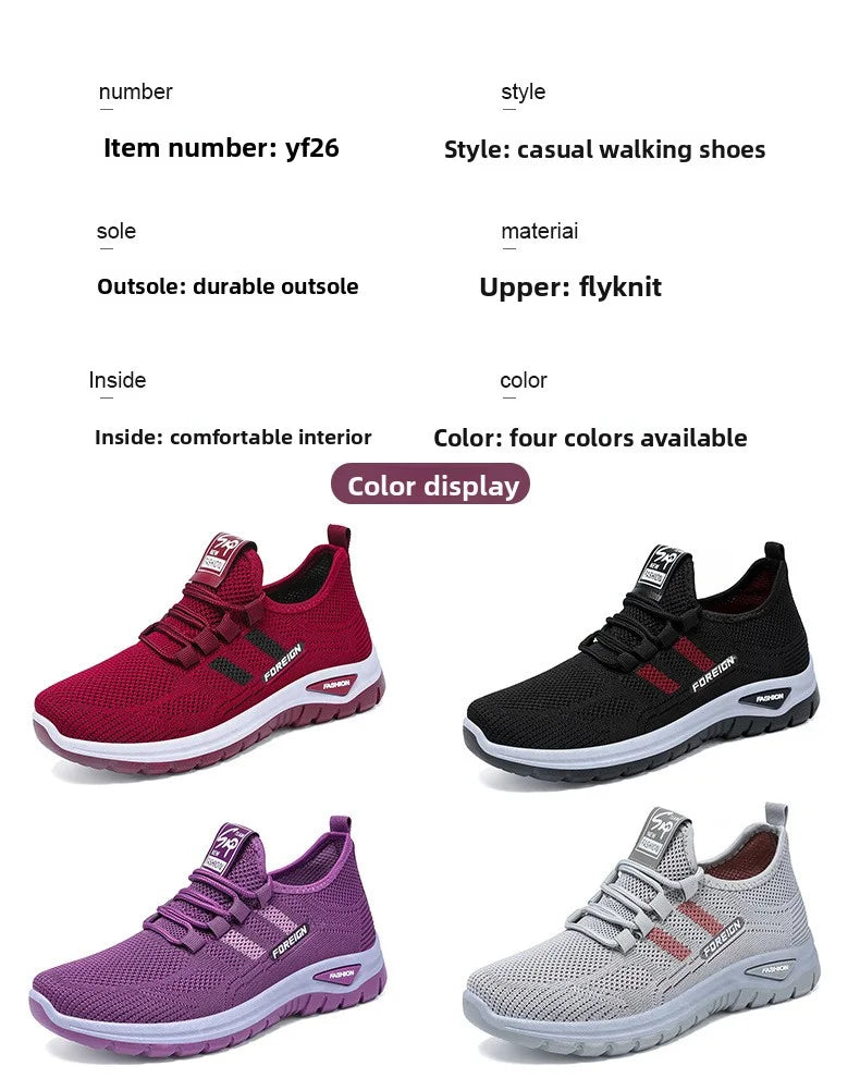 Women Casual Sports Shoes Breathable Lightweight Sneakers Anti-slip Flats Outdoor Running Walking Shoes Female Vulcanized Shoes