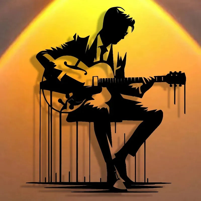 Abstract Metal Guitar Wall Art, Perfect for Home, Office, Café, Bar Decor, Ideal Gift for Music Lovers