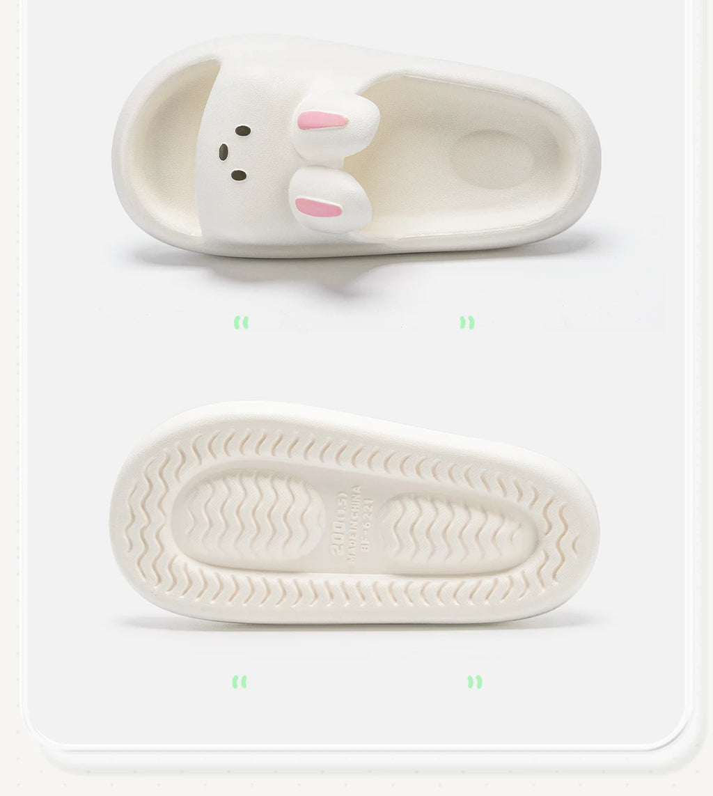 Cartoon Rabbit Children Slippers Heightened Thick Bottom Indoor Outdoor Slippers Comfortable Soft Children Home Slippers