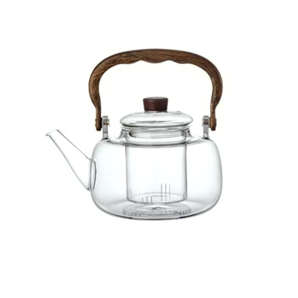 Glass Teapot Stovetop, Borosilicate Tea Kettle Stainless Steel Infuser, Teapot Blooming and Loose Leaf Tea Maker Tea Brewer