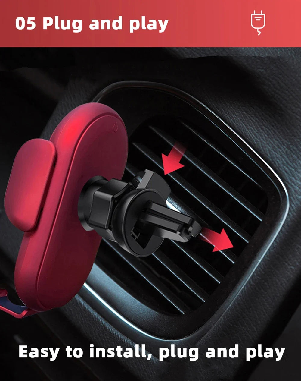 Fashion Qi Fast Wireless Charger Car Phone Holder Smart Infrared Sensor Air Vent Mount Automatic Clamping Mobile Phone Stand S11