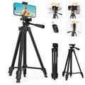 53 Inch Universal Tripod Stand with Bluetooth Remote Adjustable Height for Smartphone Camera Video Photography YouTube