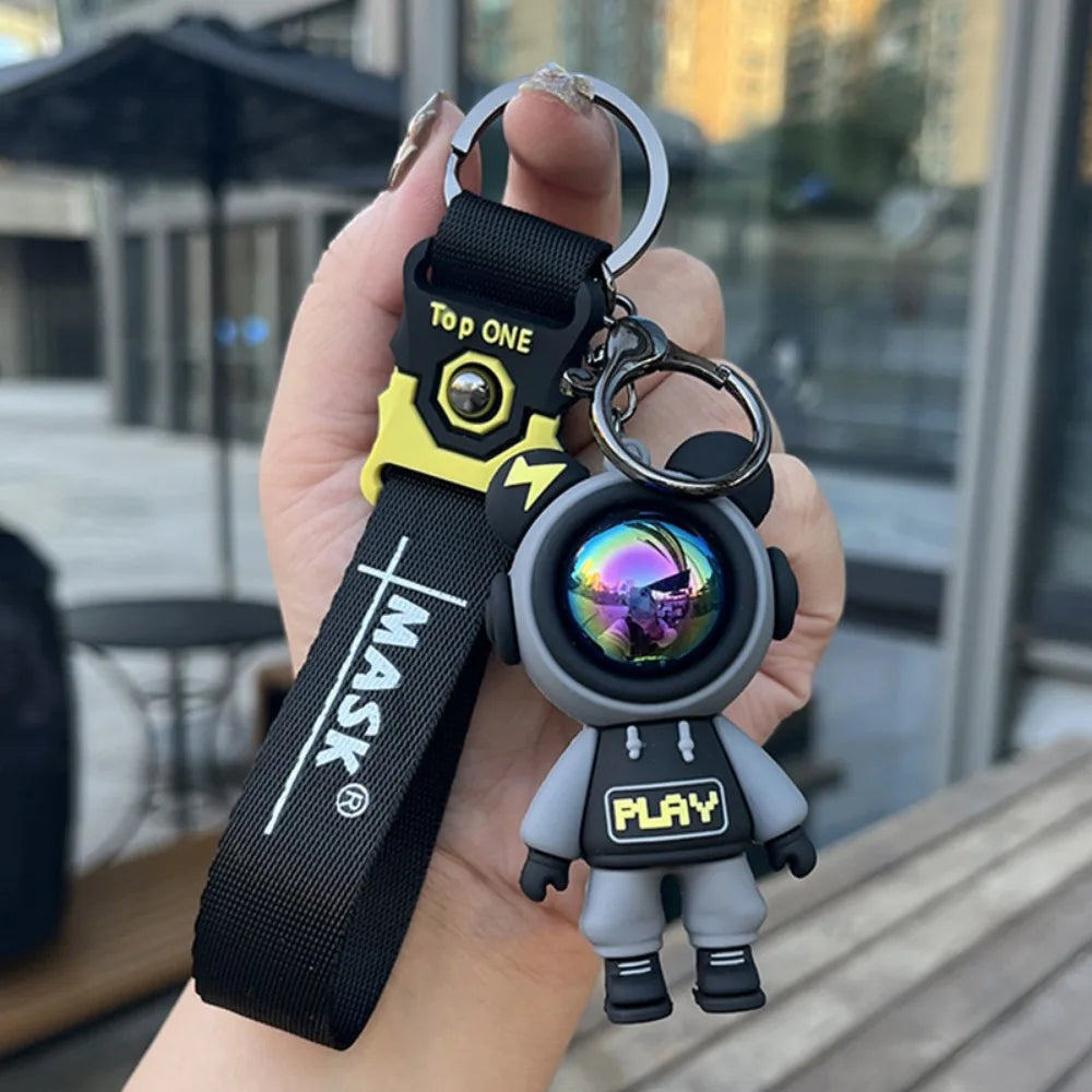 Cartoon Lightning Bear Keychain Cute Astronaut Bear Doll Keychain Bag Pendant Couple Car Key Ring Creative Bag Charm GiftPendant