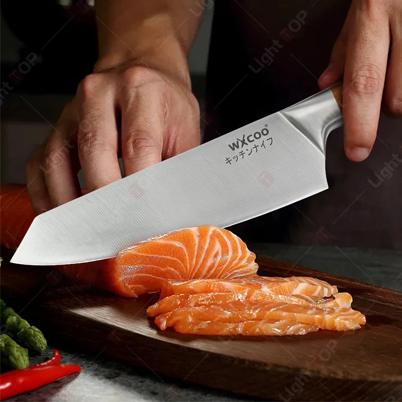 Japanese Kitchen Knives Stainless Steel Professional Chef Knife Cleaver Santoku Knife Fruit Slicing Utility Knife Cooking Tools