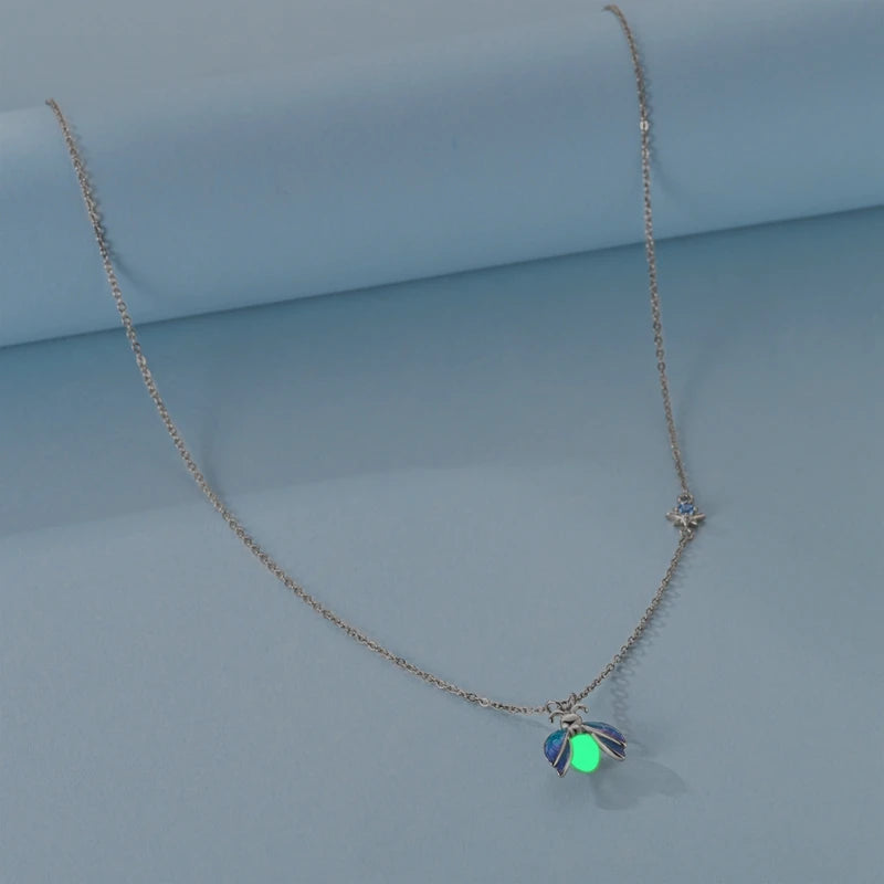 Luxury Necklace 925 Silver Original Sterling Zircon Dragonfly Butterfly Firefly Star Moon Chain Link For Women Wedding Jewelry
