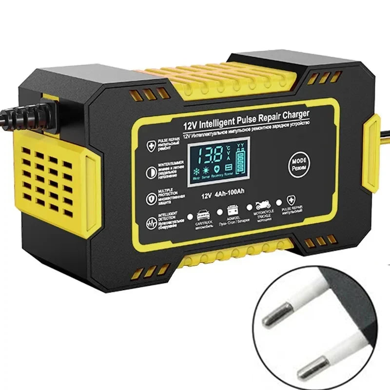 12-24V 6/8A Full Automatic Battery charger Digital LCD Display Car Battery Chargers Power Puls Repair Chargers Wet Dry Lead Acid