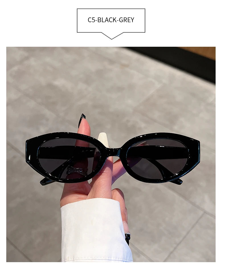 KAMMPT Vintage Oval Sunglasses Women Fashion Retro Female Sun Glasses New in Trendy Luxury Brand Designer Lady Shades Eyewear