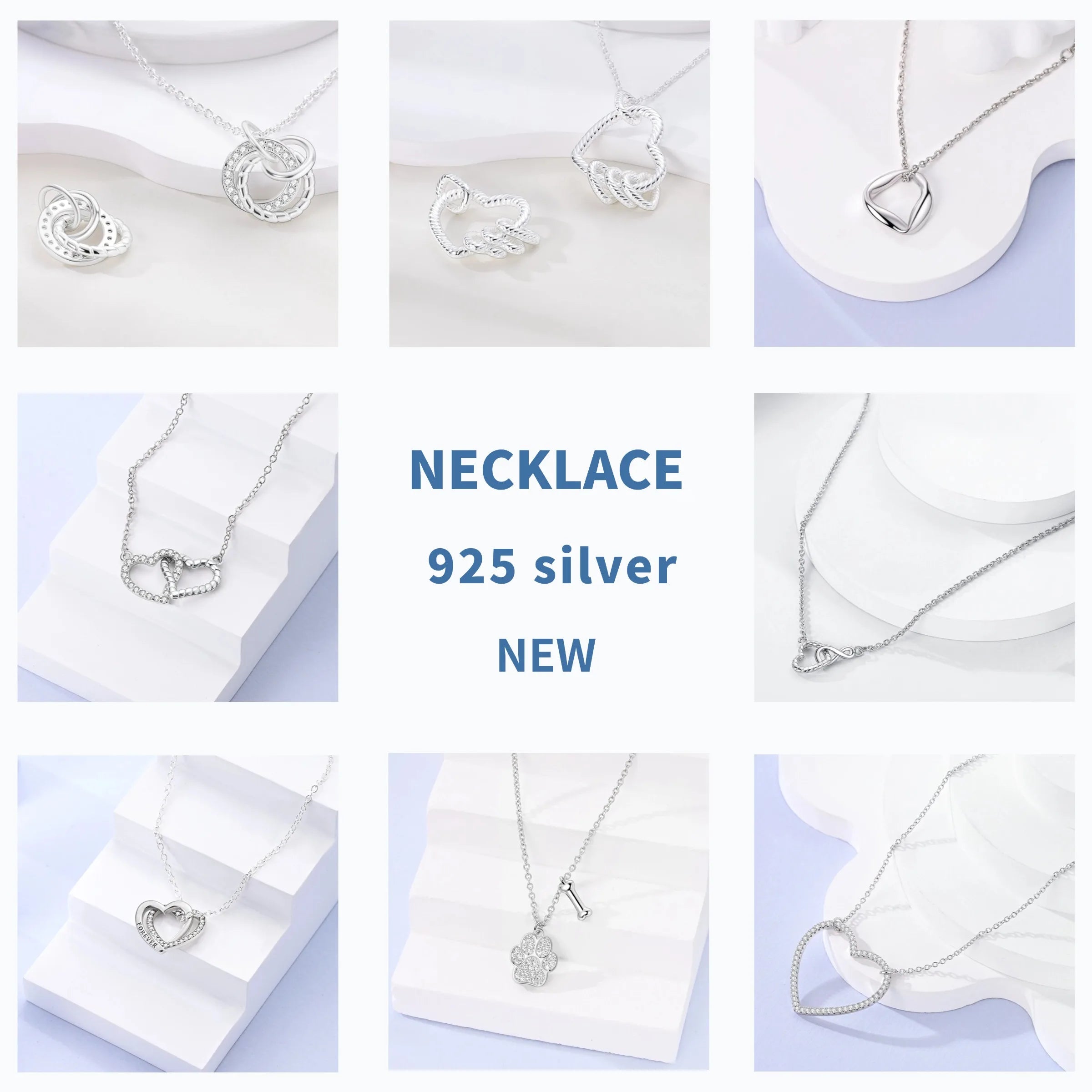 Luxury Necklace 925 Silver Original Sterling Zircon Dragonfly Butterfly Firefly Star Moon Chain Link For Women Wedding Jewelry