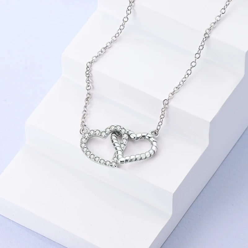 Luxury Necklace 925 Silver Original Sterling Zircon Dragonfly Butterfly Firefly Star Moon Chain Link For Women Wedding Jewelry