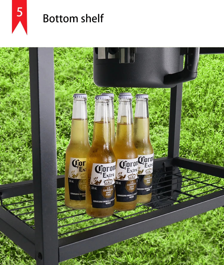 Folding oil drum cart charcoal  chicken grill