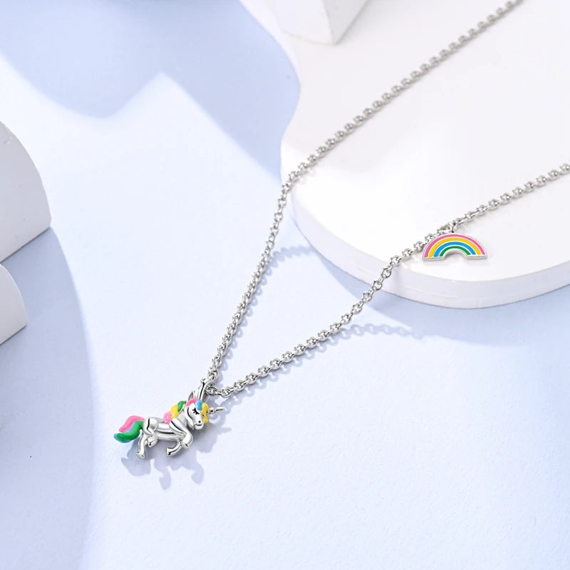 Luxury Necklace 925 Silver Original Sterling Zircon Dragonfly Butterfly Firefly Star Moon Chain Link For Women Wedding Jewelry