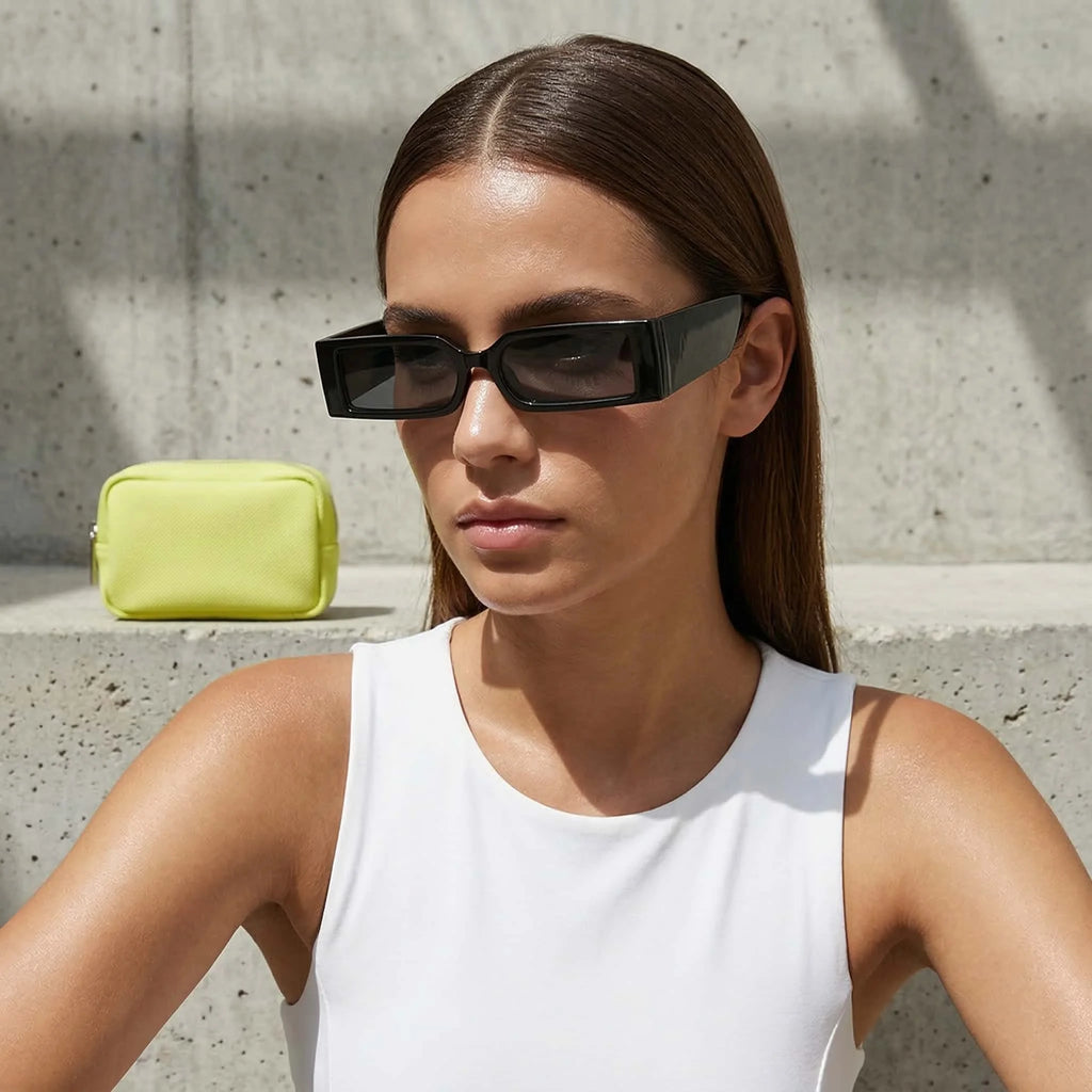 Fashion Brand New Sunglasses Ins Wind Concave Style Personalized Sunglasses for Men and Women Street Small Box Slim Glasses.