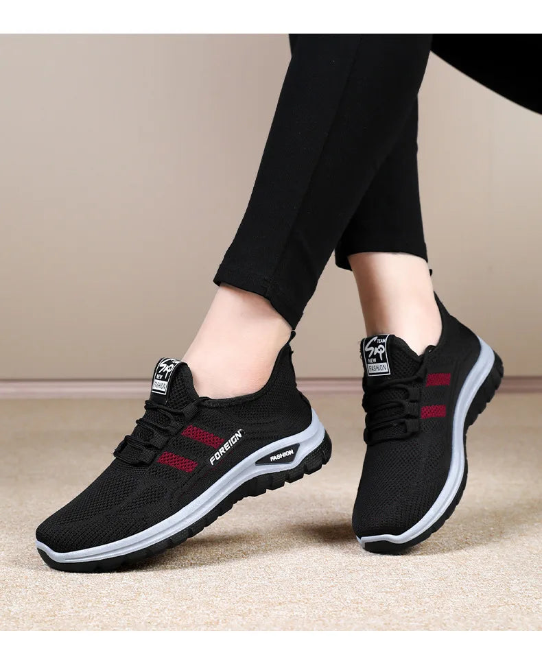 Women Casual Sports Shoes Breathable Lightweight Sneakers Anti-slip Flats Outdoor Running Walking Shoes Female Vulcanized Shoes