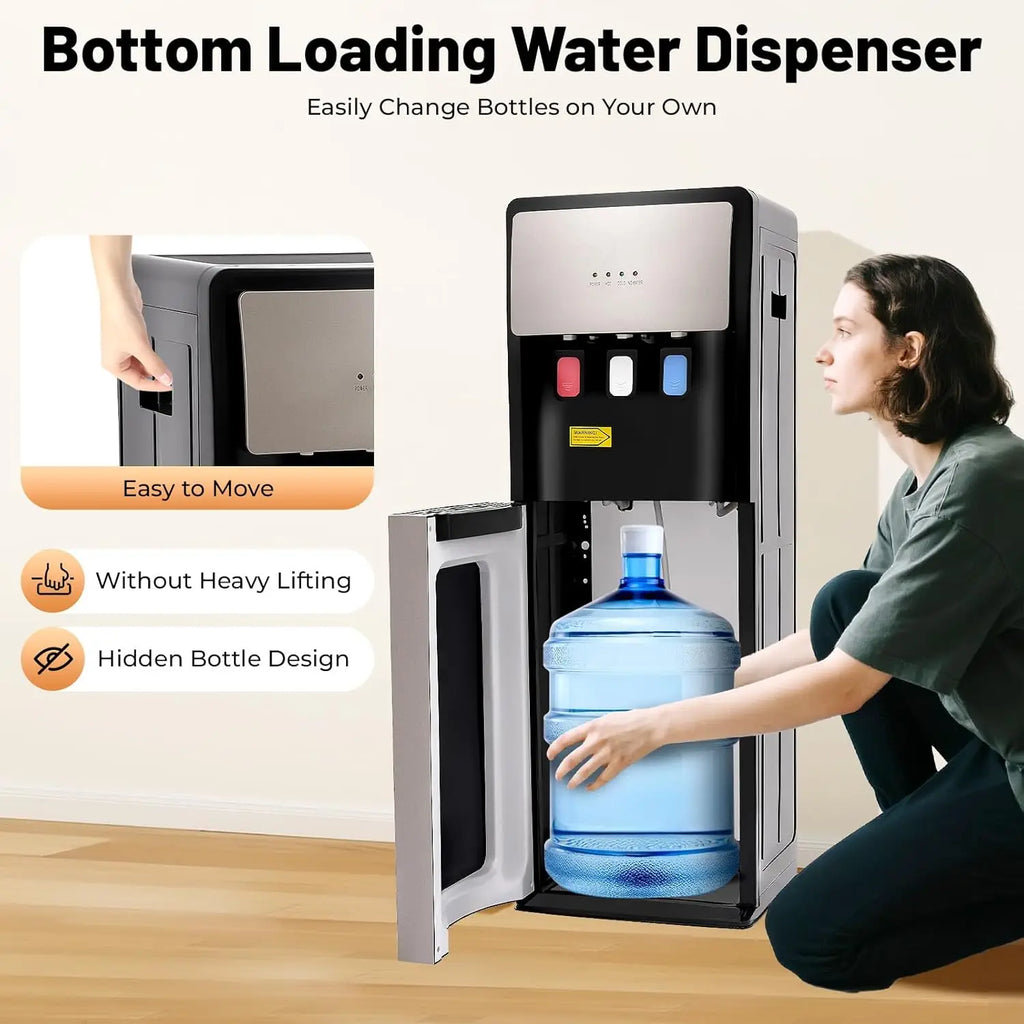 Bottom Loading Water Cooler Dispenser, 3 Temperature Settings - Hot, Cold & Room Water, Ideal for Office, Home, Living Room