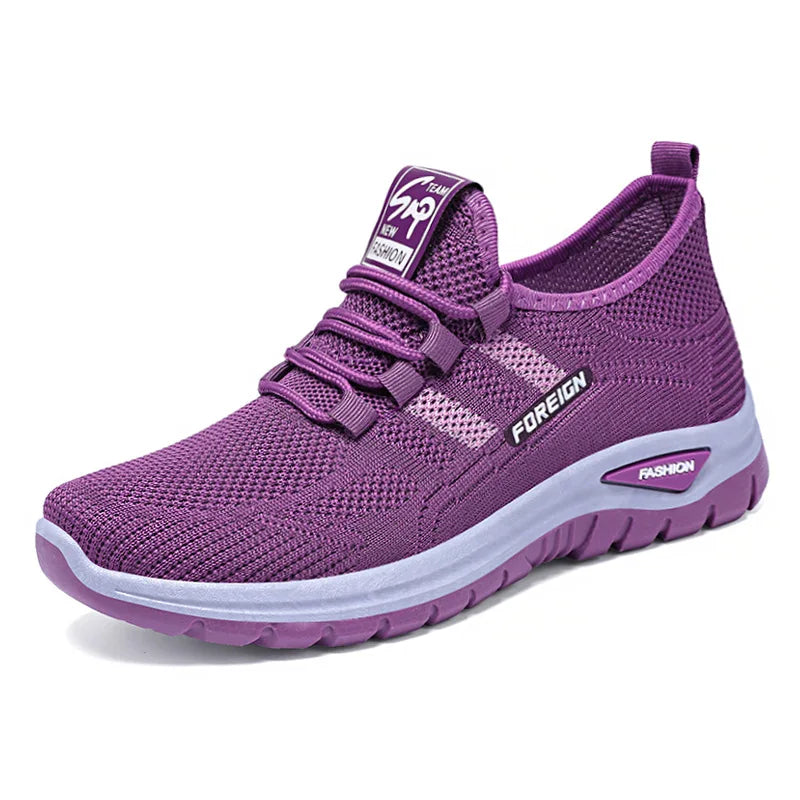 Women Casual Sports Shoes Breathable Lightweight Sneakers Anti-slip Flats Outdoor Running Walking Shoes Female Vulcanized Shoes