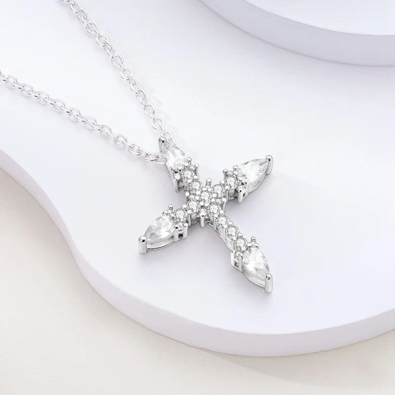 Luxury Necklace 925 Silver Original Sterling Zircon Dragonfly Butterfly Firefly Star Moon Chain Link For Women Wedding Jewelry