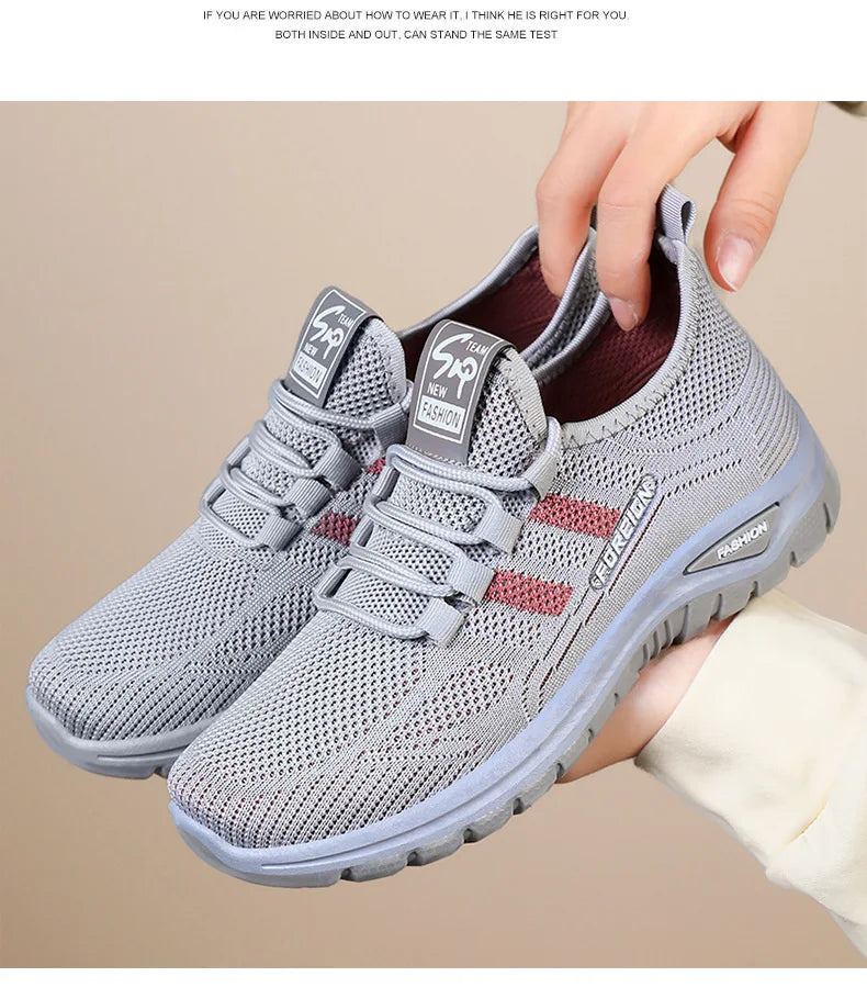 Women Casual Sports Shoes Breathable Lightweight Sneakers Anti-slip Flats Outdoor Running Walking Shoes Female Vulcanized Shoes