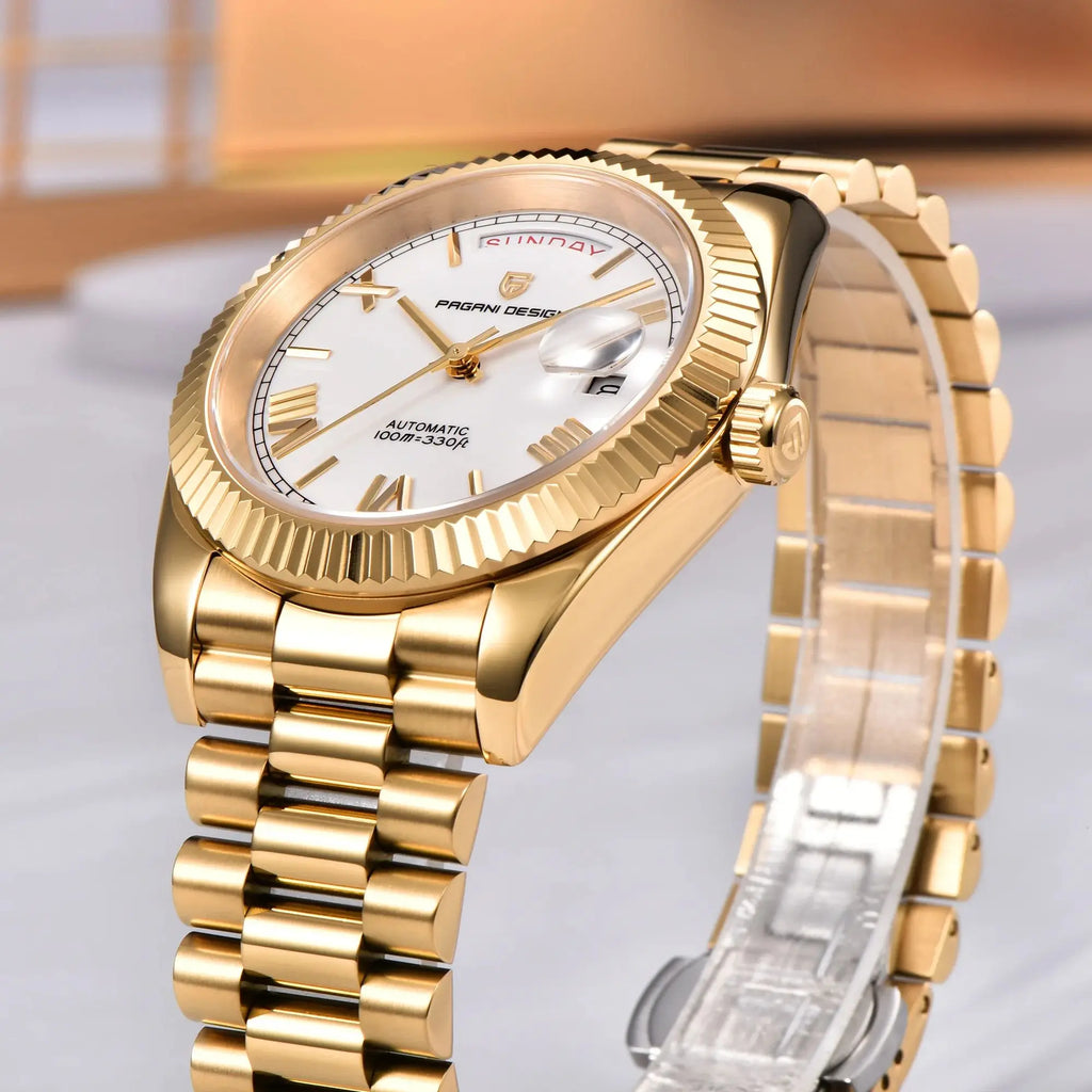PAGANI DESIGN Men's Watches DD40 Gold White Luxury Automatic Watch Men TMI NH36A Date Week Mechanical Watches For Men 2026 New