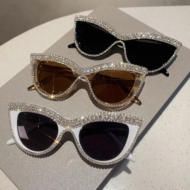 GM LUMIAS Vintage Cat Eye Sunglasses with Rhinestones New in Stylish Women Shades Ins Trendy Handmade Brand Designer Sun Glasses