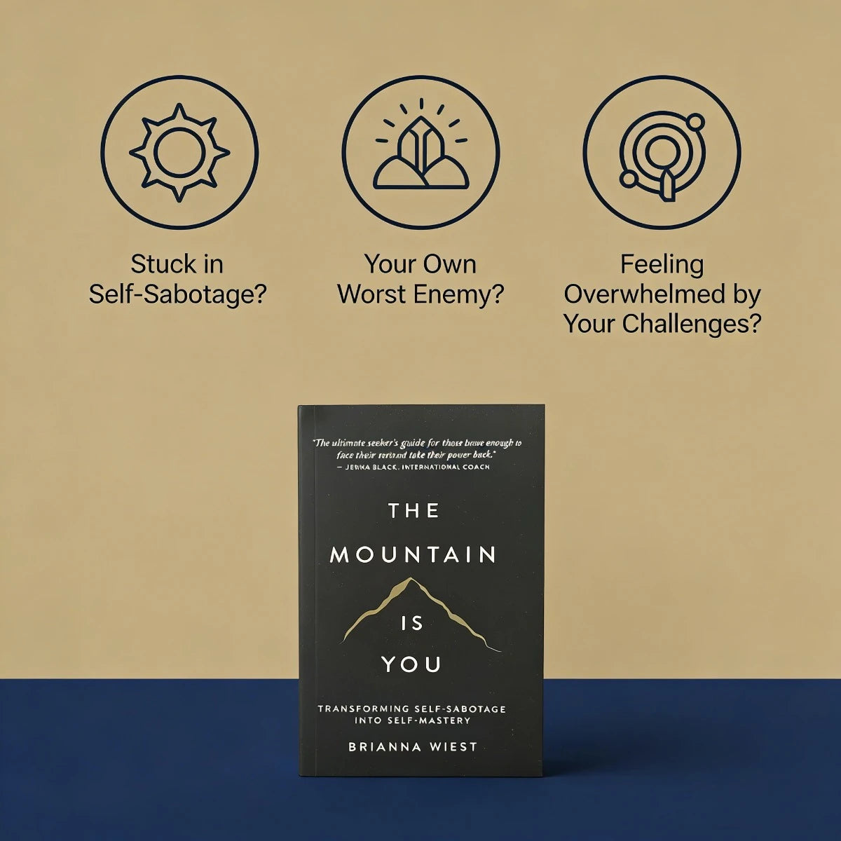 The Mountain Is You Book By Brianna Wiest | Self-Help Book for Self-Mastery | Transform Self-Sabotage & Personal Growth