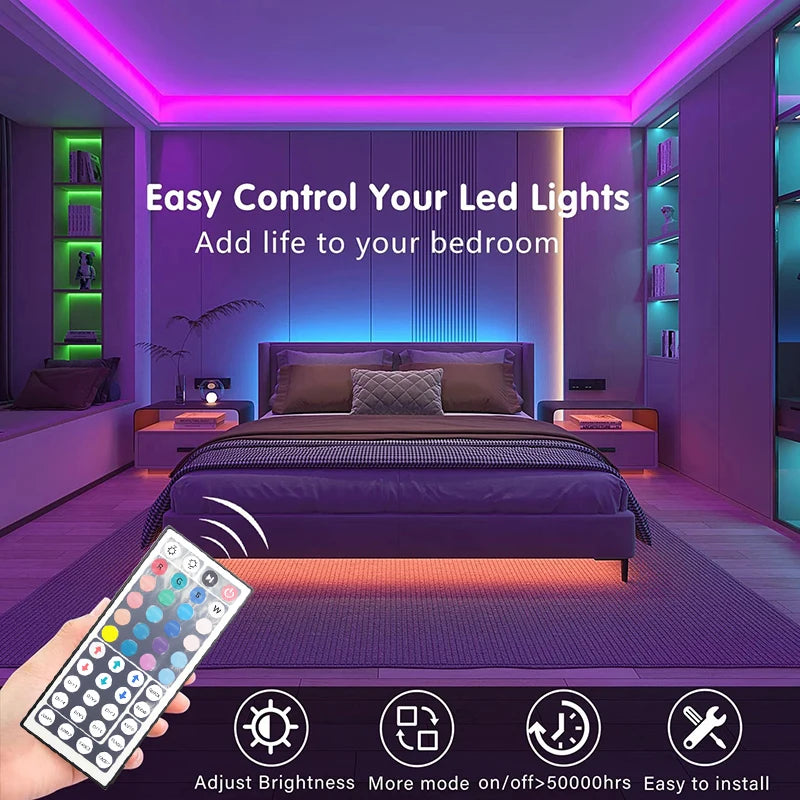 RGB Led Strip Lights 5m 10m 20m 25m Led Room Light Flexible Ribbon Luces Led Tape for TV Backlight Home Room Bedroom Decoration
