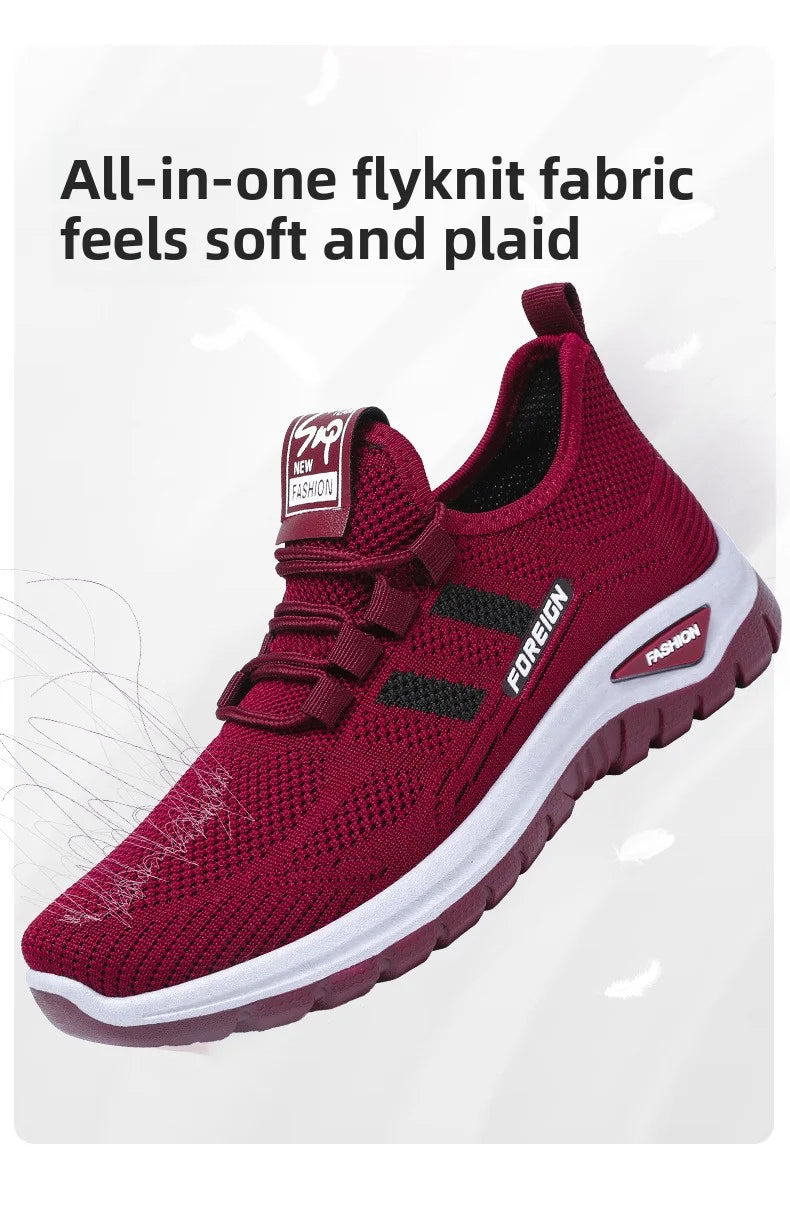 Women Casual Sports Shoes Breathable Lightweight Sneakers Anti-slip Flats Outdoor Running Walking Shoes Female Vulcanized Shoes