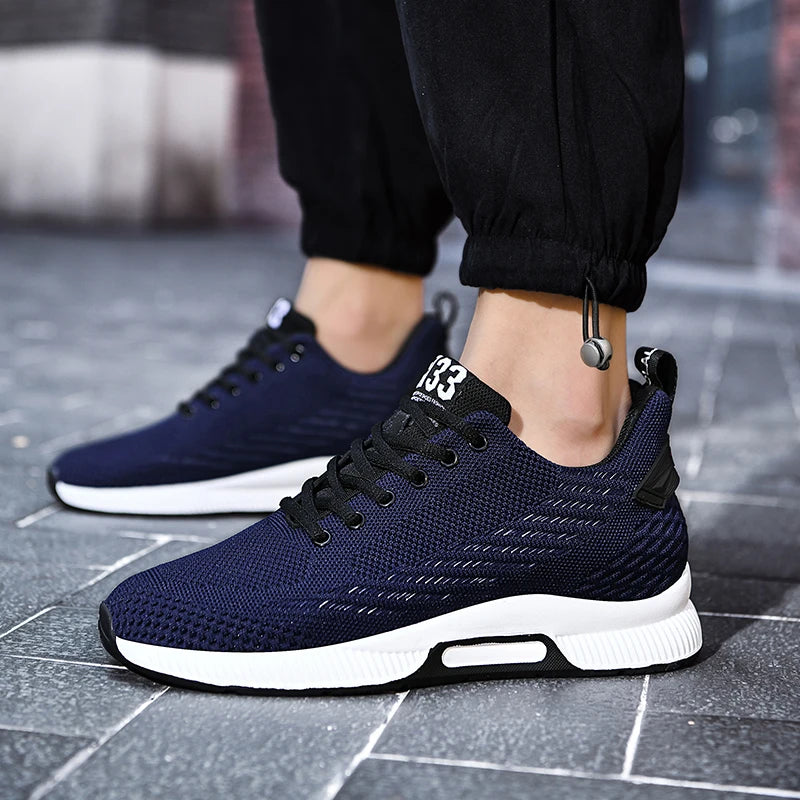Sneakers Men Height Increase Insoles 6cm Elevator Shoes Chunky Taller Heel Lift Plus Size 37-46