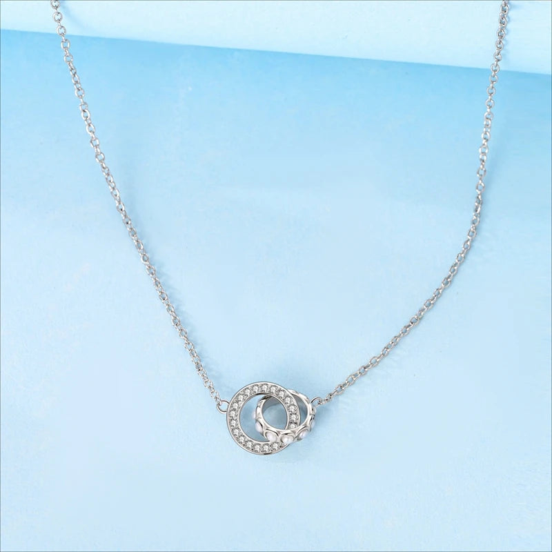 Luxury Necklace 925 Silver Original Sterling Zircon Dragonfly Butterfly Firefly Star Moon Chain Link For Women Wedding Jewelry