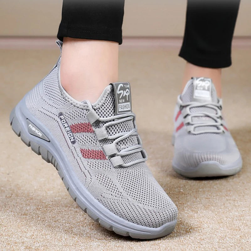 Women Casual Sports Shoes Breathable Lightweight Sneakers Anti-slip Flats Outdoor Running Walking Shoes Female Vulcanized Shoes