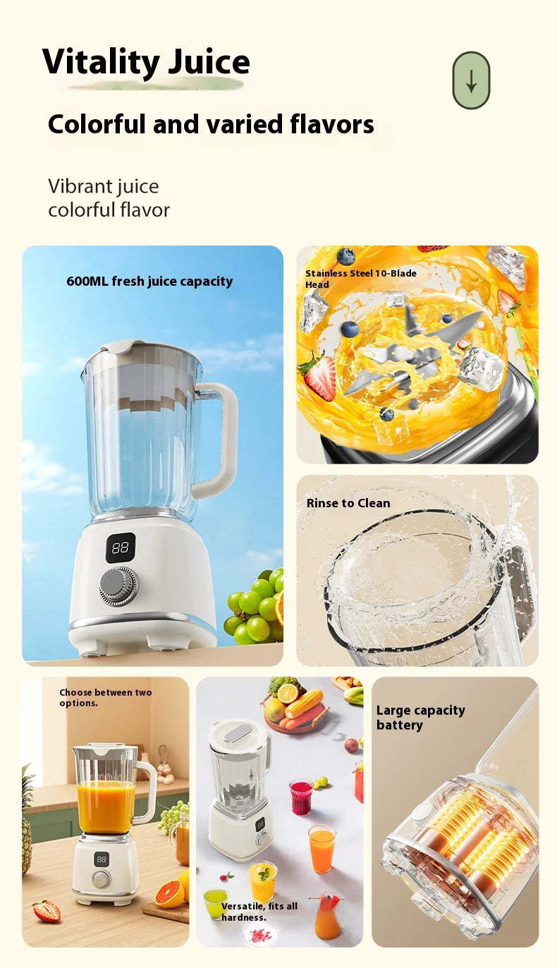 New Home Blender 10 Blades 3000mAH Multifunctional Juicer Ice Crusher Juice Extractor High Juice Rate Kitchen Tools