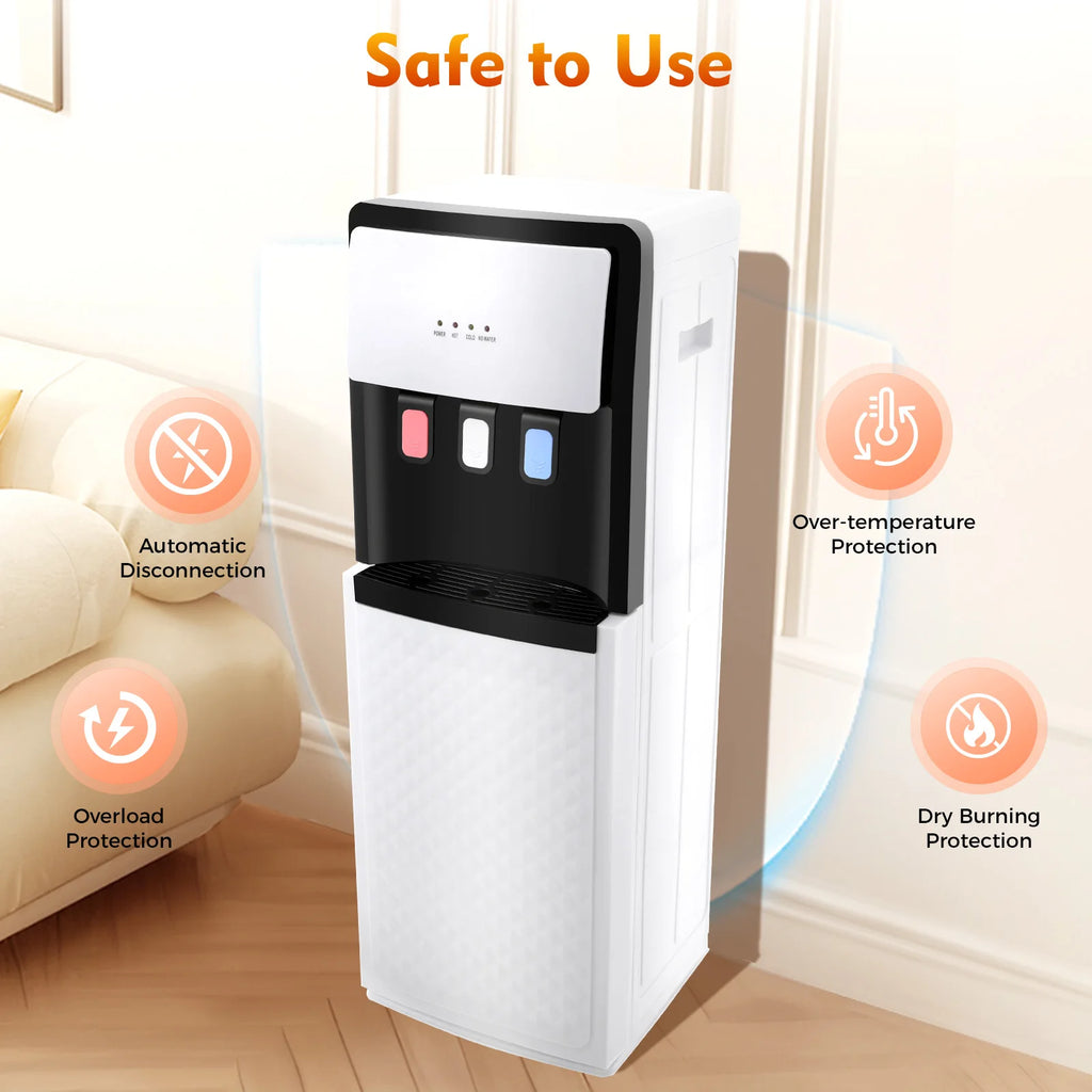 Bottom Loading Water Cooler Dispenser, 3 Temperature Settings - Hot, Cold & Room Water, Ideal for Office, Home, Living Room