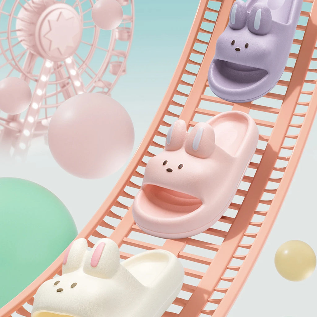 Cartoon Rabbit Children Slippers Heightened Thick Bottom Indoor Outdoor Slippers Comfortable Soft Children Home Slippers