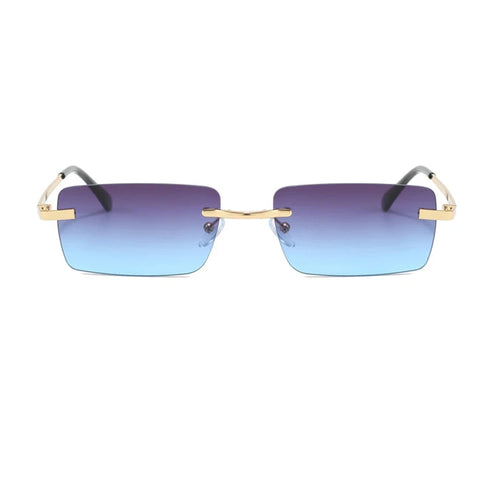1PC Unisex Metal Square Frame Fashio Rimless Sunglasses For Outdoor Beach Party