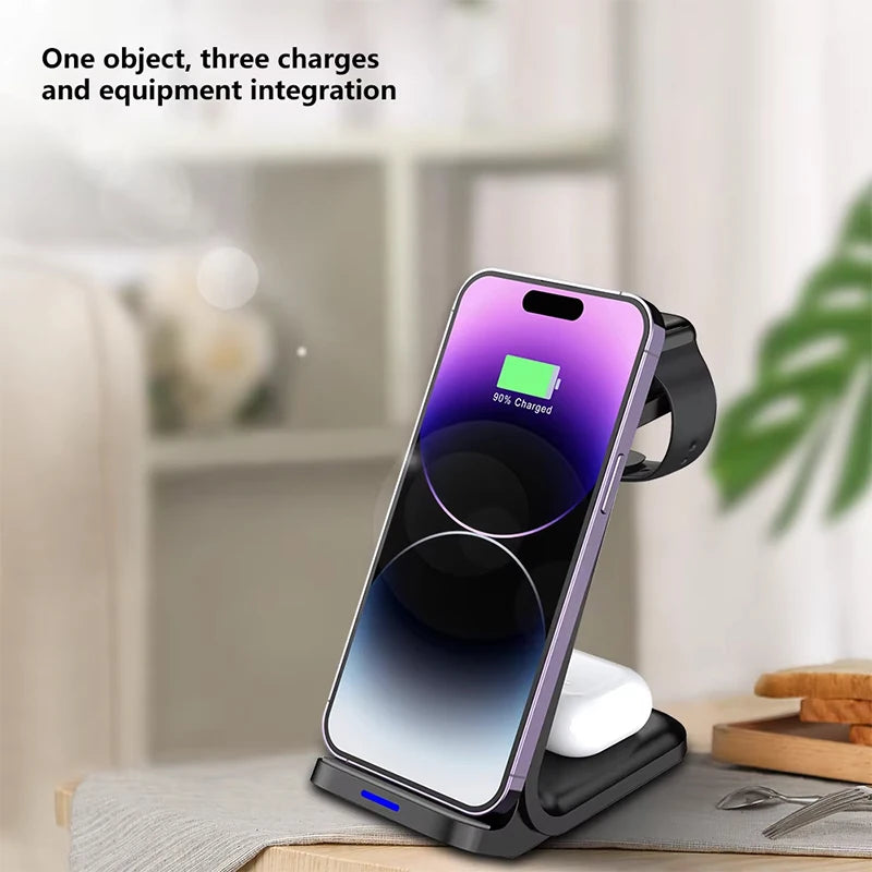 Desktop Universal Wireless Charger 2025 Innovative Products 3 in 1 Wireless Charger 30W Fast Charger for iPhone
