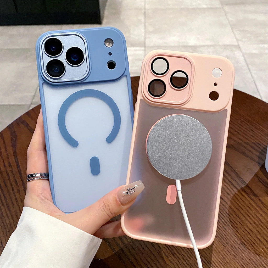 Transparent Magsafe IPhone17 Air Magnetic Shockproof Cover Matte Camera protection Case For iPhone 17 Pro Max