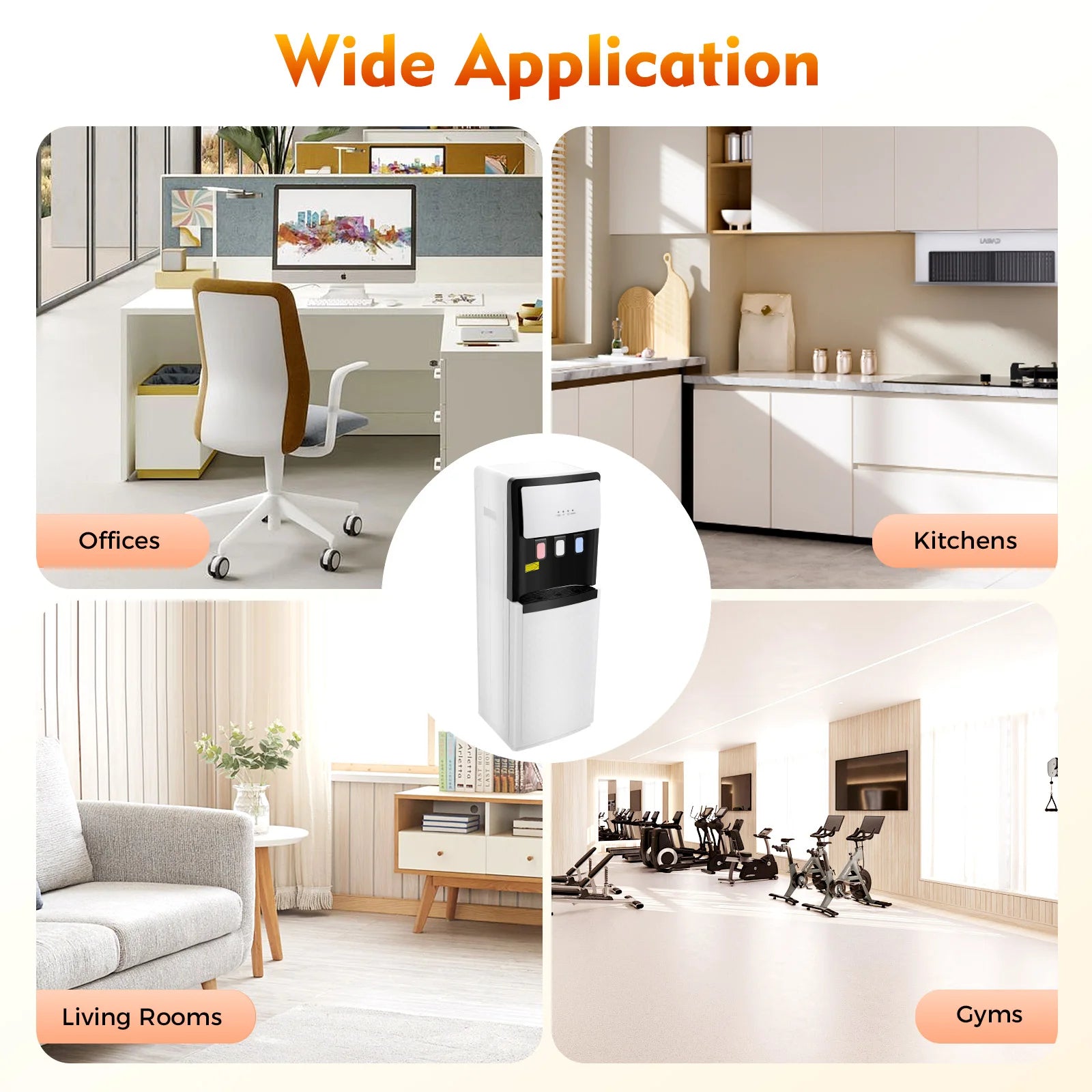 Bottom Loading Water Cooler Dispenser, 3 Temperature Settings - Hot, Cold & Room Water, Ideal for Office, Home, Living Room