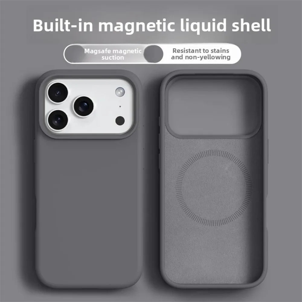 Original Magnetic Phone Case For iPhone 17 Pro Max Liquid Silicone Cases For iPhone 17 Pro Max 17 Pro Air Soft Bumper Cover