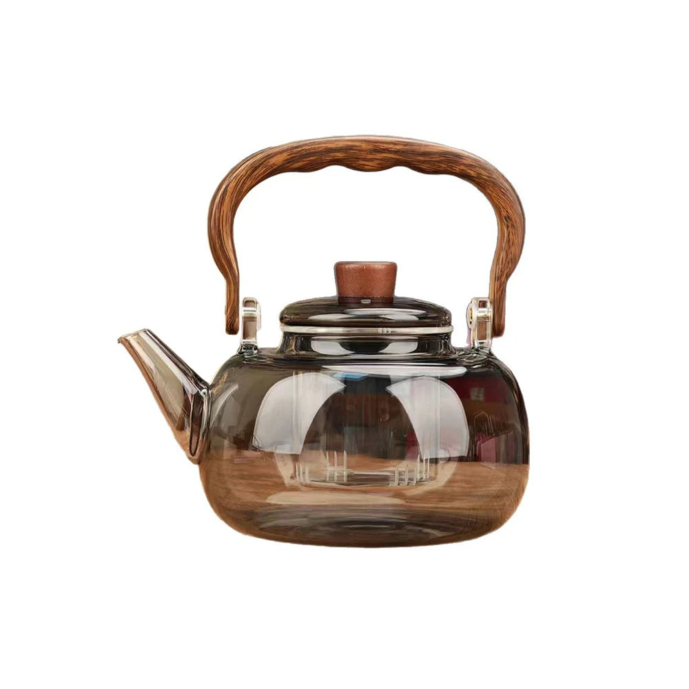 Glass Teapot Stovetop, Borosilicate Tea Kettle Stainless Steel Infuser, Teapot Blooming and Loose Leaf Tea Maker Tea Brewer