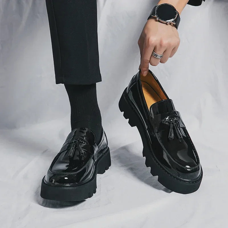 Genuine Leather Men Shoes Fashion Men Work Shoe Luxury Design Thick Bottom  Elegant Formal Loafers Outdoor Comfort Business Shoe