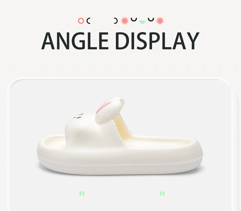 Cartoon Rabbit Children Slippers Heightened Thick Bottom Indoor Outdoor Slippers Comfortable Soft Children Home Slippers