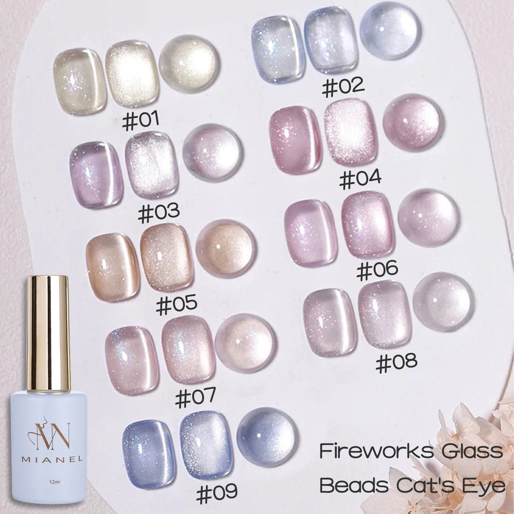 MIANEL 12ML 2026 New Tyndall Cat Eye Gel Nail Polish Flash Whitening Small Light Bulb Crystal Nail Polish Pink Nails 1-5pcs