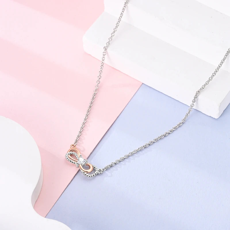 Luxury Necklace 925 Silver Original Sterling Zircon Dragonfly Butterfly Firefly Star Moon Chain Link For Women Wedding Jewelry