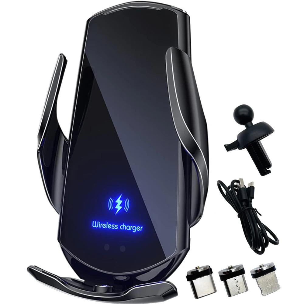 Q3 Smart Sensor Car Phone Wireless Charger 15W Fast Charging Auto-Clamping Car Phone Holder for iPhone and All Qi Enable Android