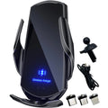 Q3 Smart Sensor Car Phone Wireless Charger 15W Fast Charging Auto-Clamping Car Phone Holder for iPhone and All Qi Enable Android