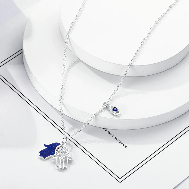 Luxury Necklace 925 Silver Original Sterling Zircon Dragonfly Butterfly Firefly Star Moon Chain Link For Women Wedding Jewelry