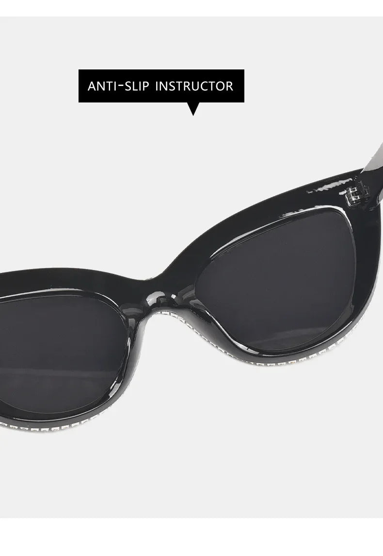 GM LUMIAS Vintage Cat Eye Sunglasses with Rhinestones New in Stylish Women Shades Ins Trendy Handmade Brand Designer Sun Glasses